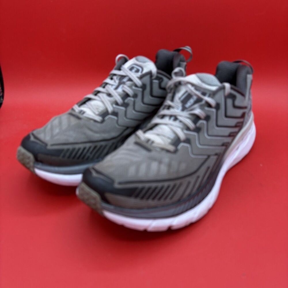 HOKA Men's Clifton 4 Gray Road Running Walking Shoes Sneakers F27217G Size 10